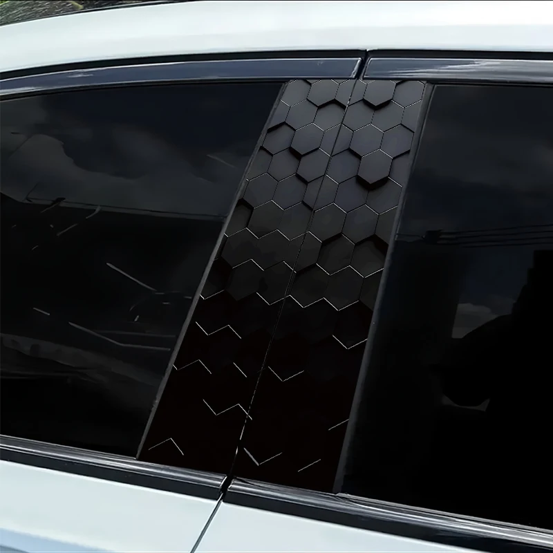 

2 наклейки на B-стойку автомобиля, защитная пленка из винила с эффектом сот.