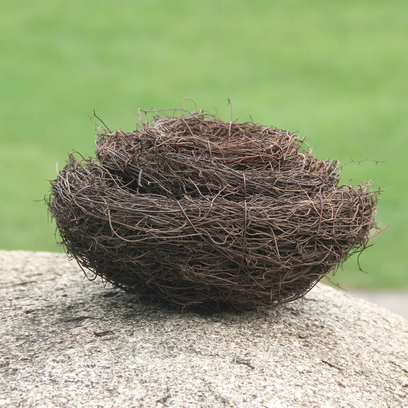 Round Outdoor Rattan Bird Nest Easter Handmade DIY Craft Vine Simulation Bird Nest Egg Decor Props Home Garden Window Display