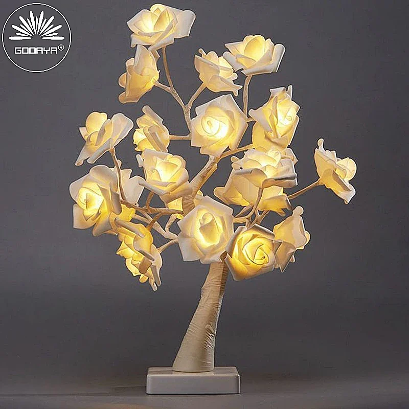 

Big LED Rose Tree Lights USB Plug Table Lamp Fairy Flower Night Light For Home Party Christmas Wedding Bedroom Decoration Gift