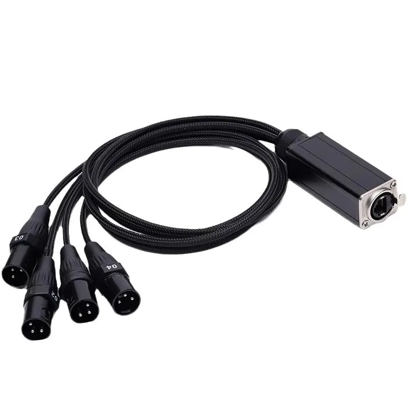 Factory Professional 3P 4 XLR Male To RJ45 Connector Network Extension Cable RJ45 Network Audio Snake Cable