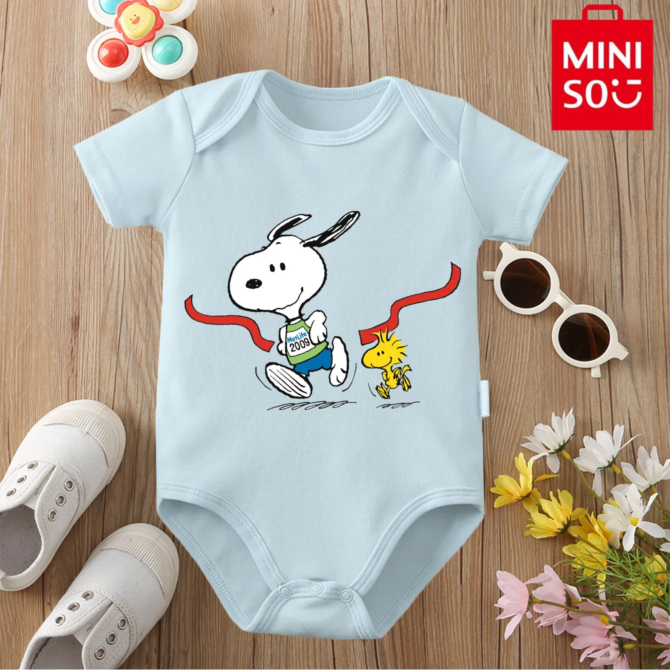 

100% Cotton MINISO SNOOPY Cloths Charlie Brown Print Onesie Bodysuit for Baby Comfortable Jumpsuit for 0 To 12 Months Newborn