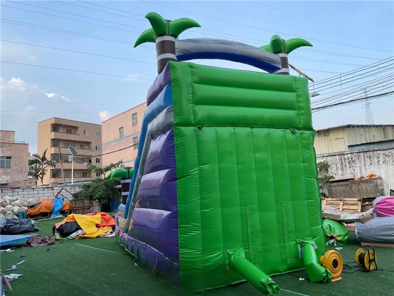 Hot summer inflatable water slide palm tree inflatable water slide pool inflatable slide pool