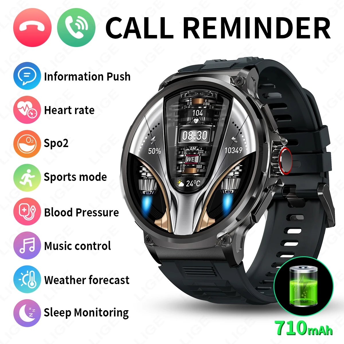 

Мужские умные часы с GPS-треком для Huawei Xiaomi, 1,85-дюймовый Ultra HD AMOLED-экран, аккумулятор 710 мАч, Bluetooth-вызовы, SmartWatch, новинка 2024 года