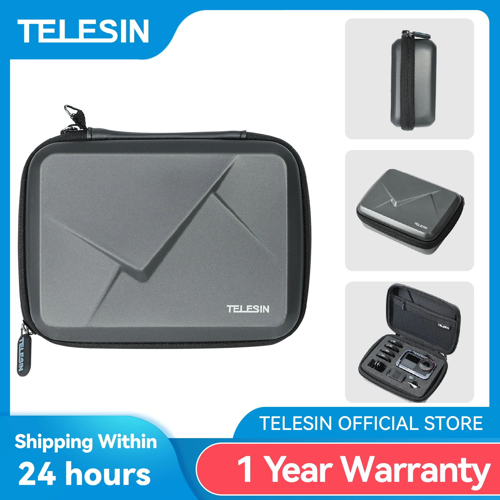 

TELESIN Waterproof Carrying Adjustable Space Bag Protective Bag Storage Box for DJI Osmo Action 5pro 4 3 Accessories Bag