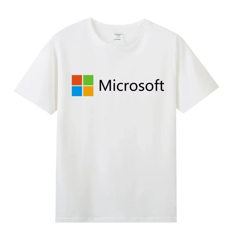 Microsofftt Windows Google قصيرة الأكمام الصيف موضة جديدة تي شيرت في سن المراهقة طالب نصف كم الذكور والإناث الأزواج الاتجاه