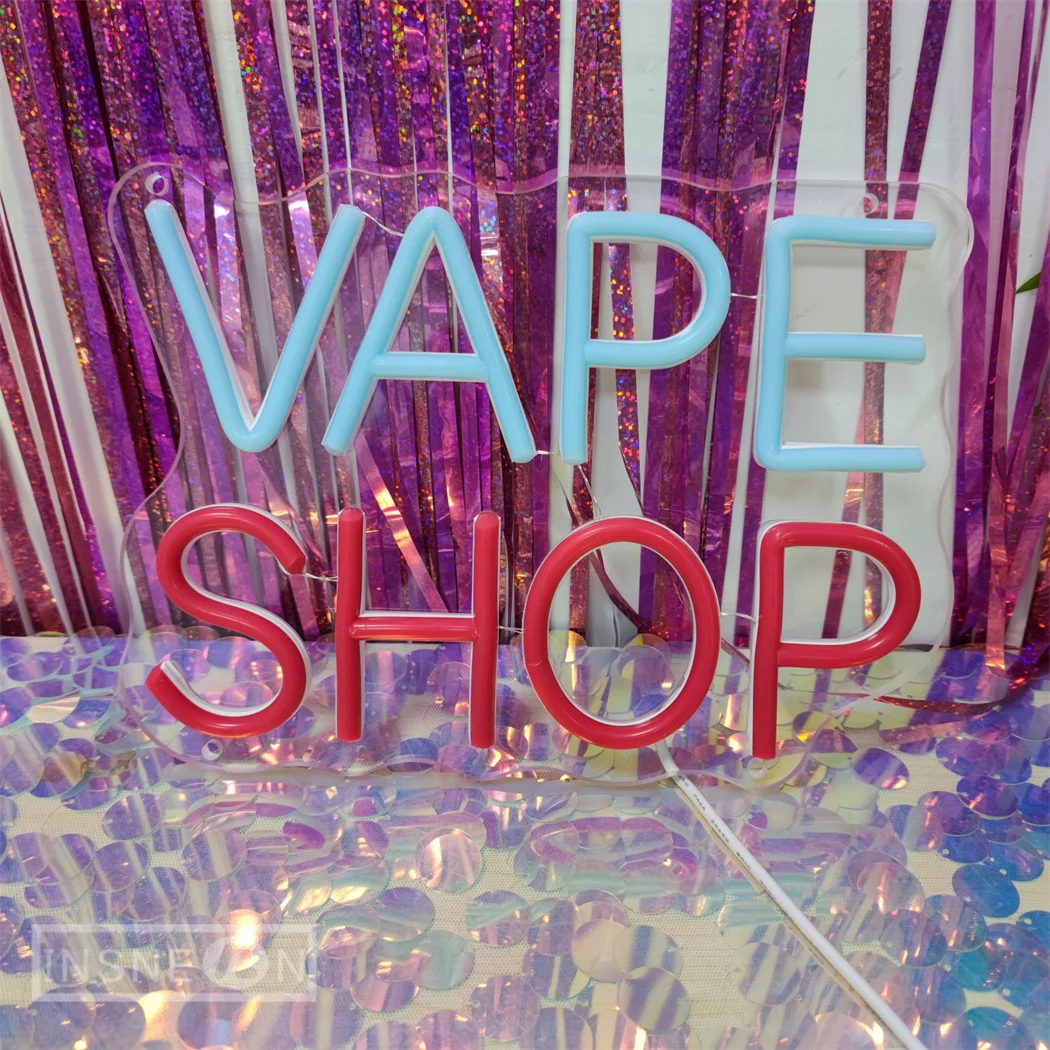 Imagem -04 - Loja Vape Neon Sign Led Light Presente Ideal Fácil de Usar Alimentado por Usb Homem Caverna Quarto Loja Negócios Decoração Wall Mount