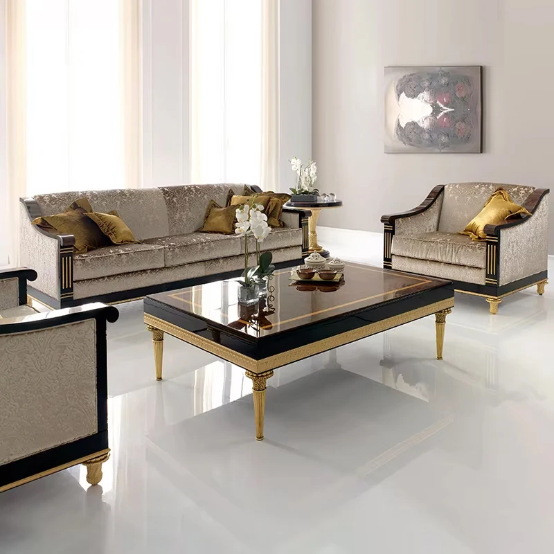 !@Italian Elegant 1+2+3 Sofa Carving Sofa Designs Living Room Furniture Classic Normal Antique Hotel Furniture