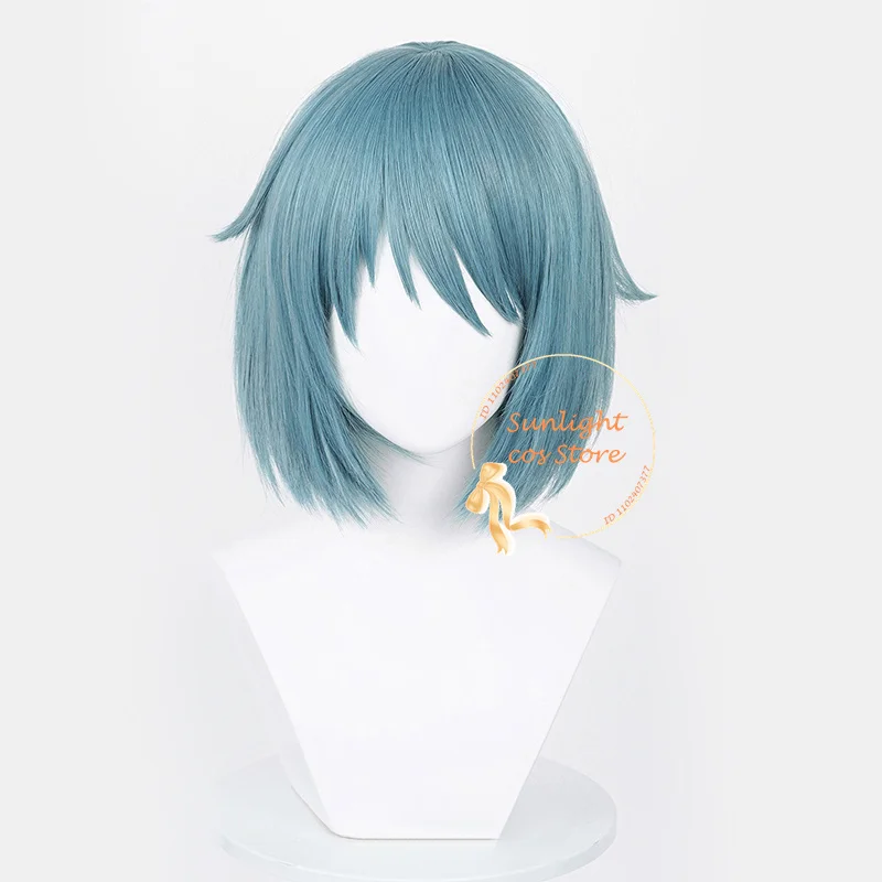 Anime Miki Sayaka Cosplay Wig Women 30cm Blue Gray Sayaka Miki Heat Resistant Synthetic Wigs Halloween Party Wigs + Wig Cap