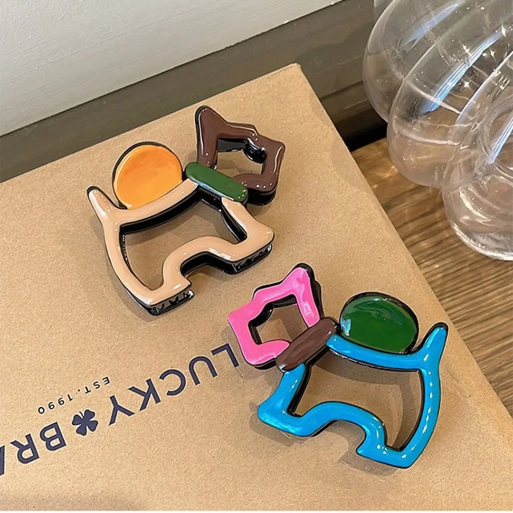 Cute Hollow Out Animal Hair Claw Colorful Cartoon Dog Hair Clip Grab Clip Women Headwear Female