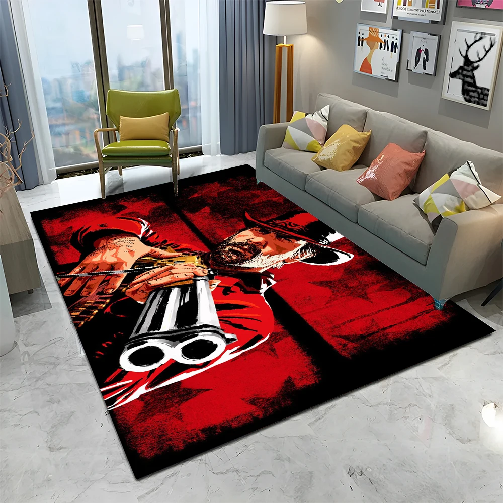 

Red Dead Revolver Game Gamer Cartoon Carpet Rug for Home Living Room Bedroom Sofa Doormat Decor,kids Area Rug Non-slip Floor Mat