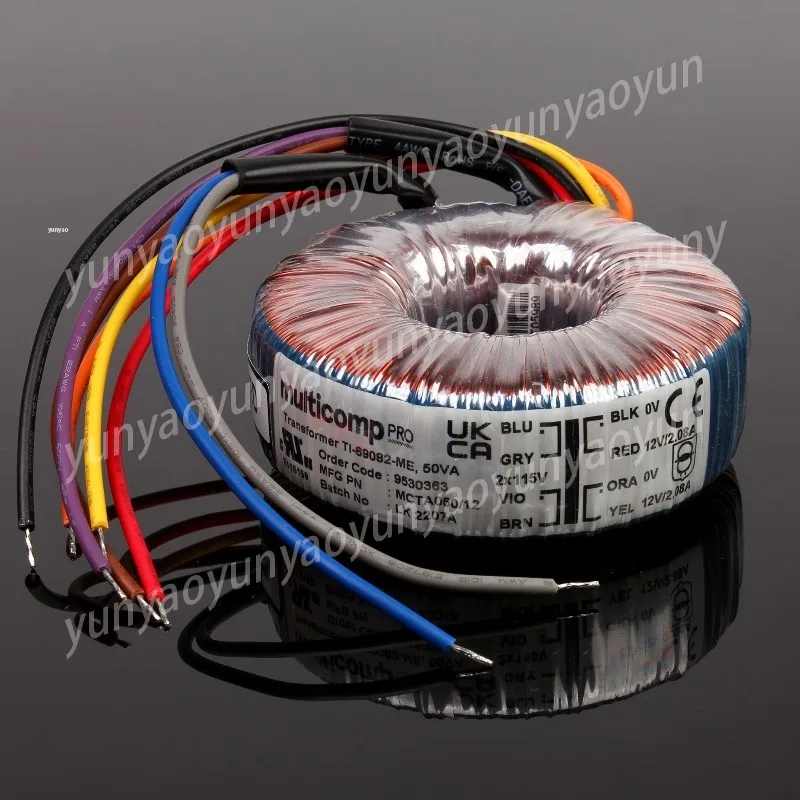 

50W Toroidal Transformer Imported, Multi-Output 6V 9V 12V 15V 18V 25V 55V, 50VA Power Transformer