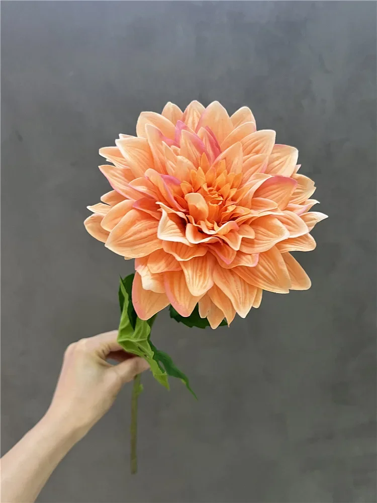 4Pc Moisturizing Real Touch Dahlia Flowers Aritificial Latex Flower Decoration Wedding Home Living Room Event Party Dahlia Flore