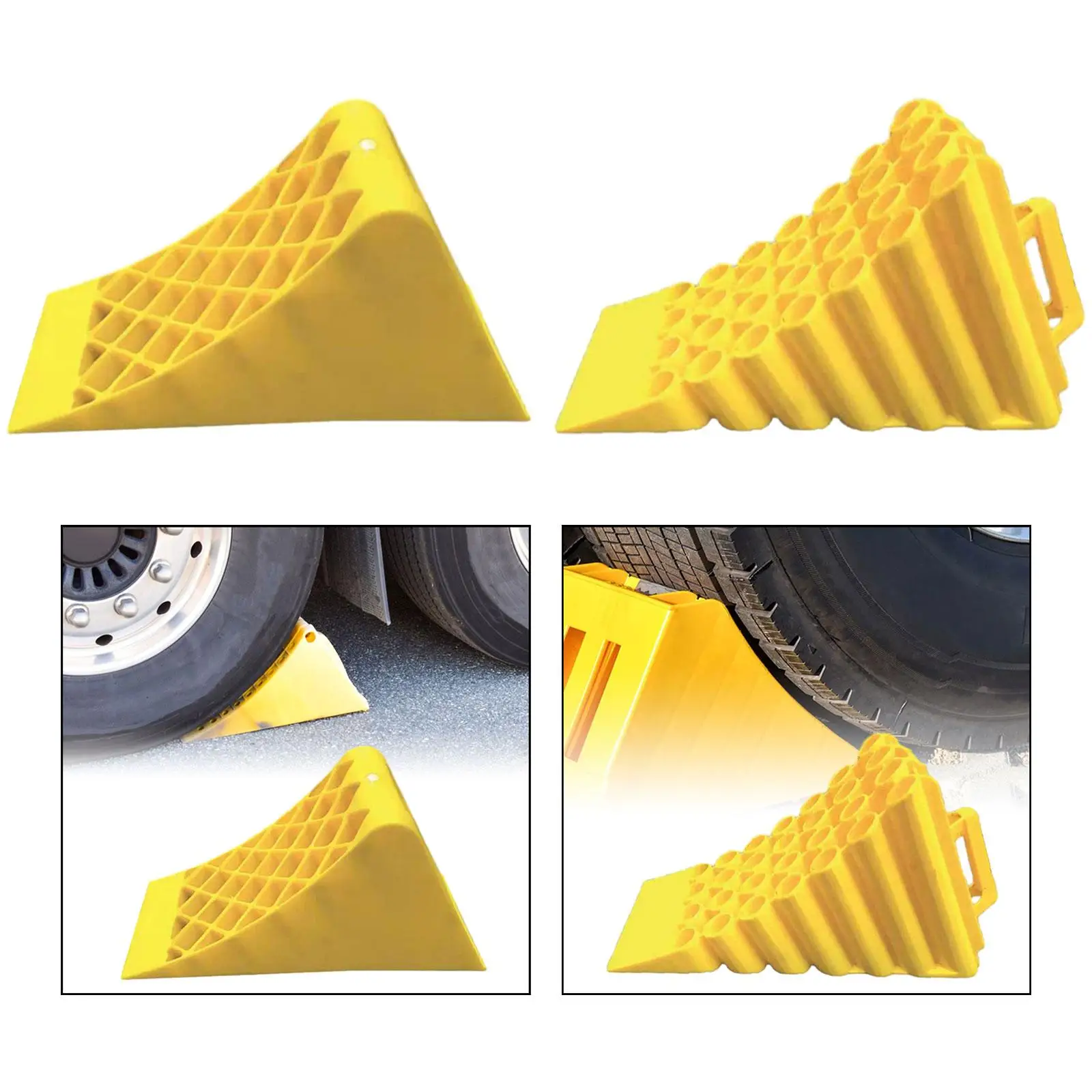 Truck Car Wheel Chock Non Slip Stopper Multifunctional Scratch Resistant Sturdy Accessories Triangular Structure Portable