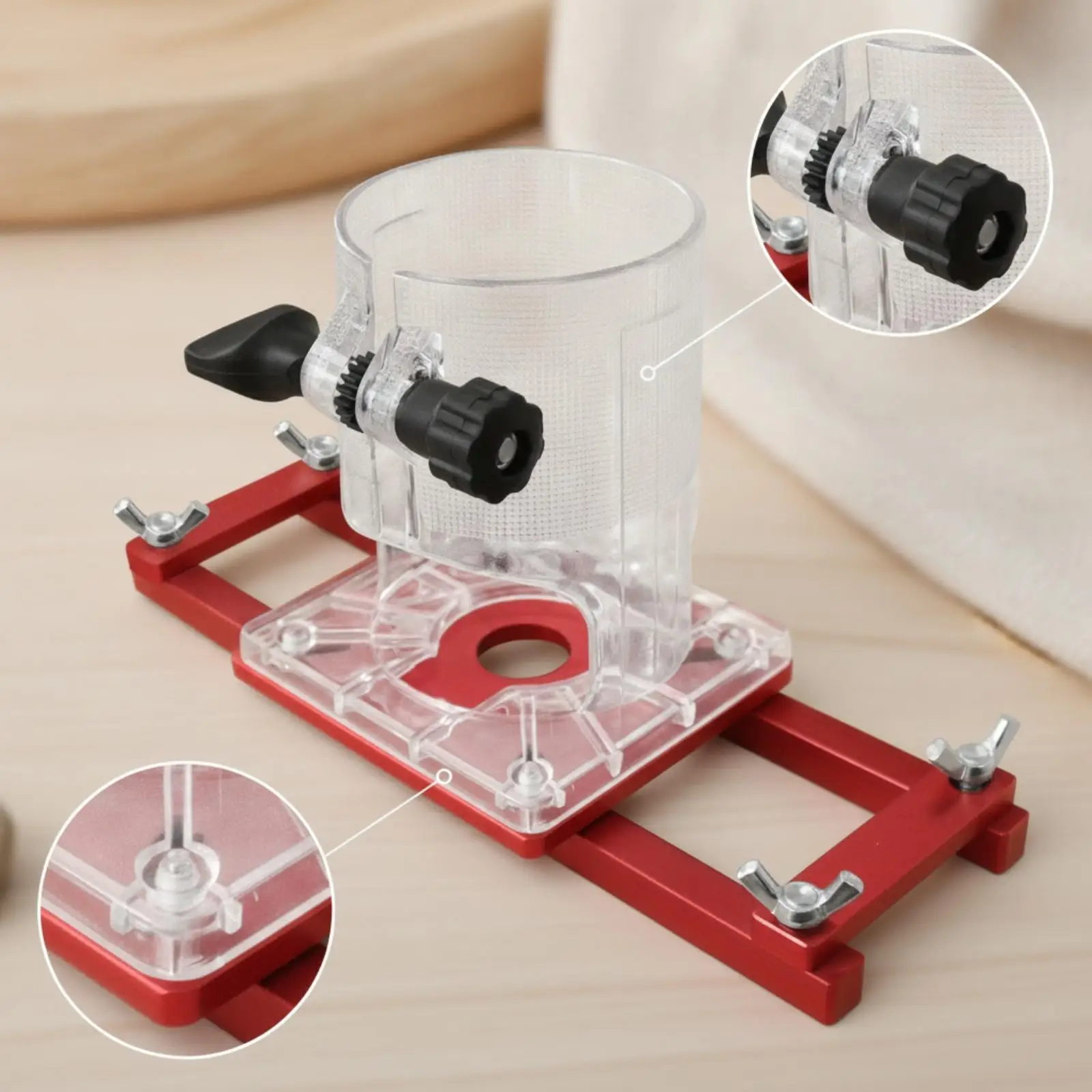 Router Slotting Guide Fixture Clear Positioning Bracket Stable for Carpenters
