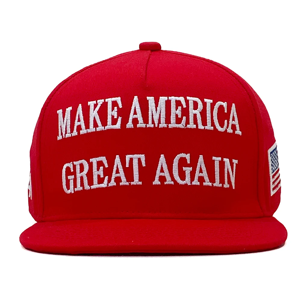 Donald Trump 2024 MAKE AMERICA GREAT AGAIN Support Fitted Hat 45 47 American Flag Embroidered Flat Brim Cotton MAGA Cap