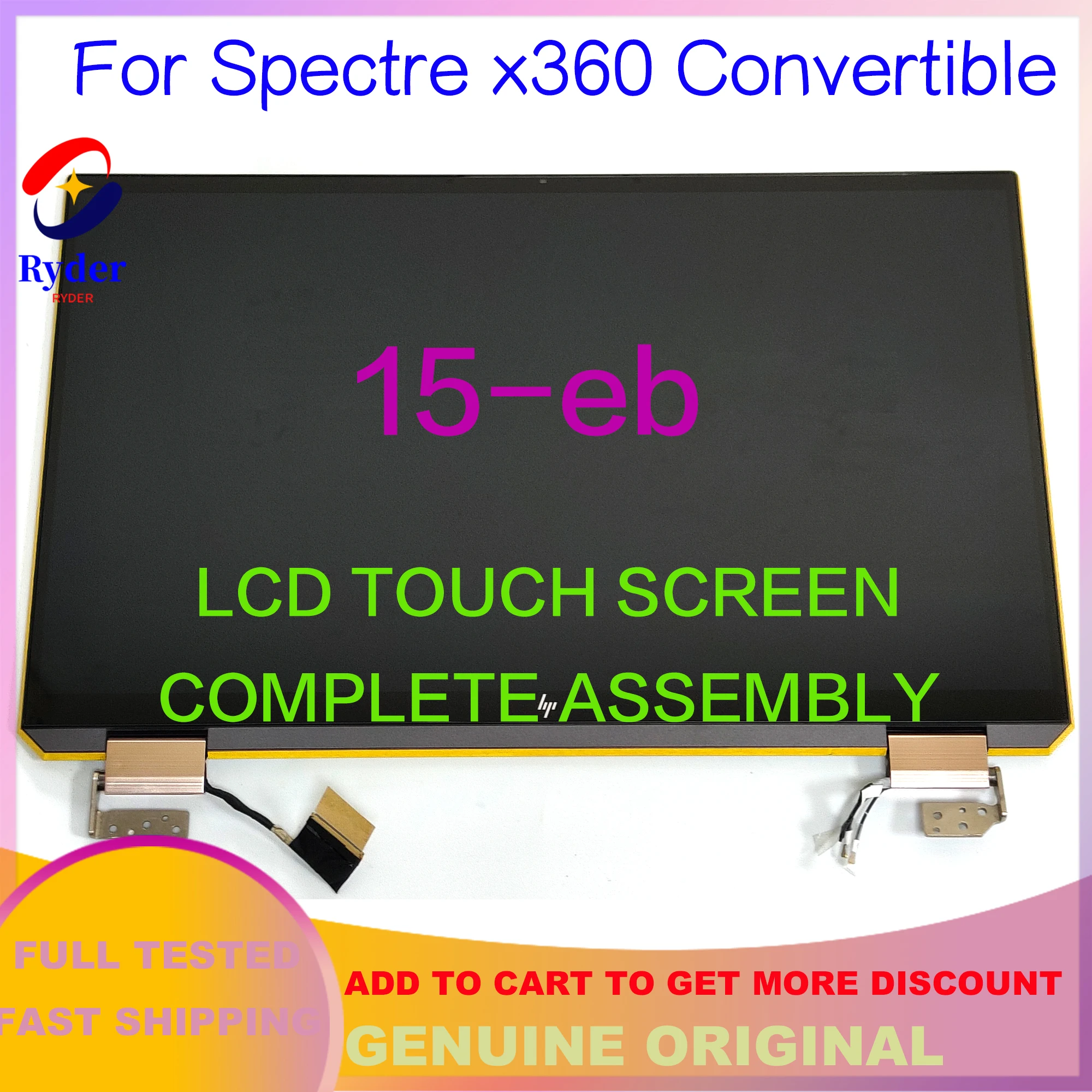 Imagem -02 - Tela Táctil do Lcd para o Portátil Conjunto Completo Partes Superiores hp Spectre X360 15-ea 15-eb0001na 15t-eb100 15-eb0043dx 15t-eb0043dx