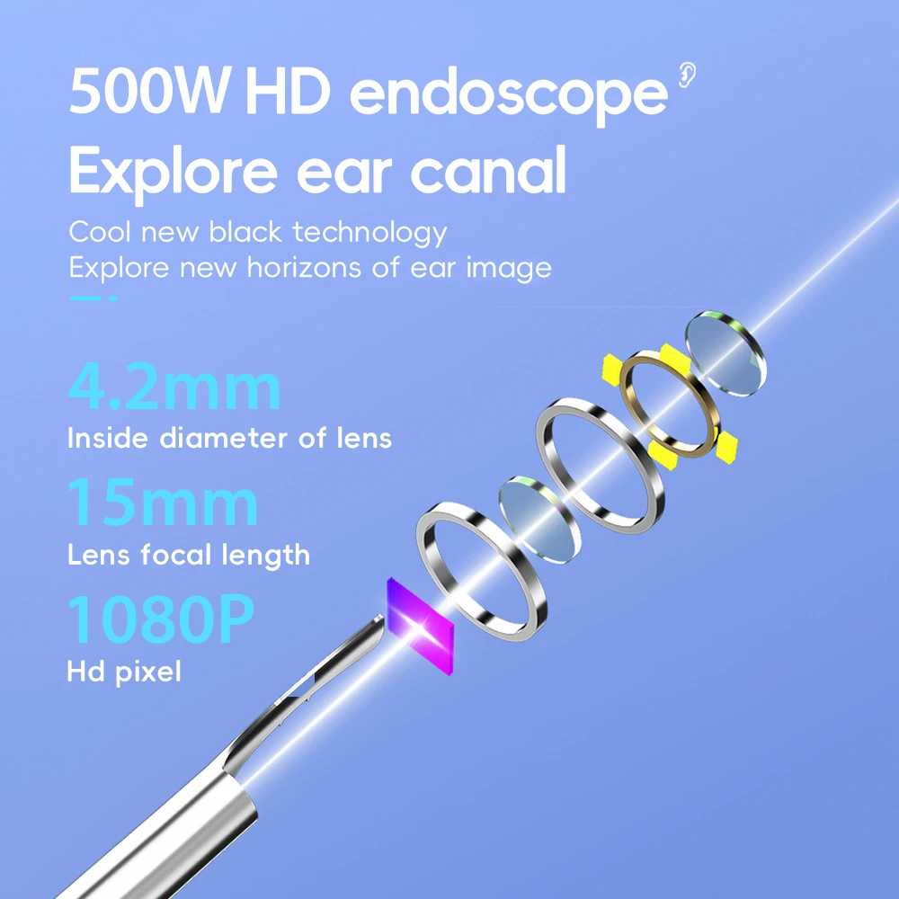 Visual Ear Wax Removal Ear Cleaner HD Ear Endoscope Ear Pick With Camera For Android/Apple Earwax Remover Kits With 9pcs Ear Set