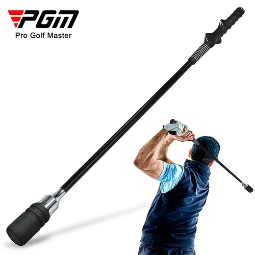PGM Golf Swing Trainer negro palo de práctica para interiores y exteriores agarre de mano TA031