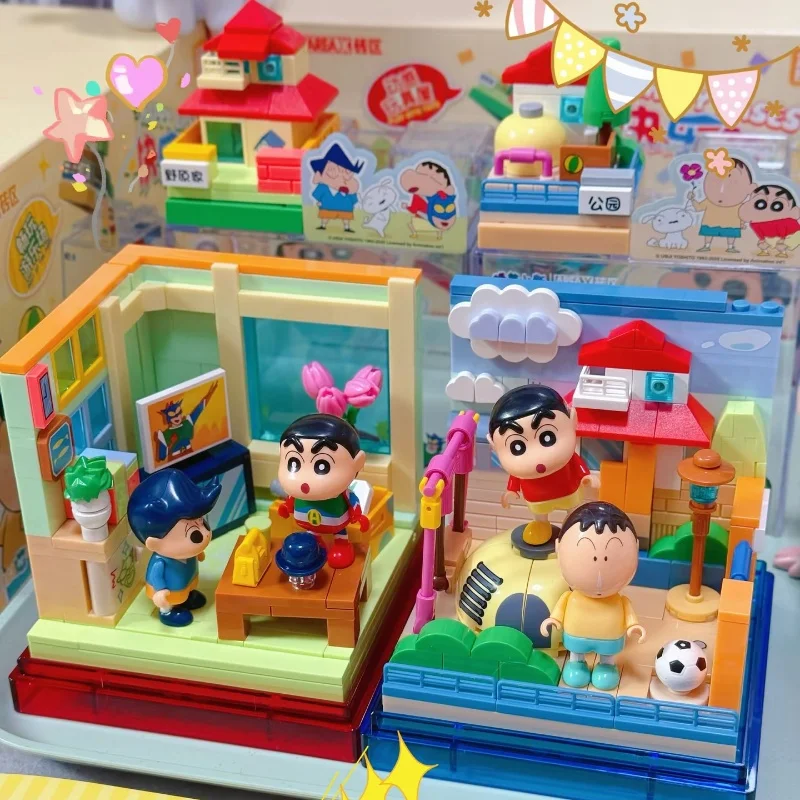 

NEW AREAX Building Blocks Crayon Shin-chan Room Cartoon Scene Assembly Toys Model Collect Desktop Decoration Children's Gift