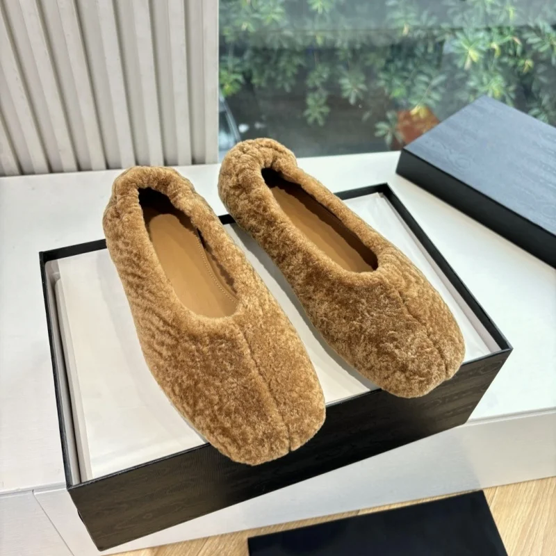 

Осенне-зимняя меховая обувь для дома и улицы, новинка 2023 года, шерстяная мягкая подошва, удобная легкая, роскошная, идеальный праздничный подарок, же знаменитости