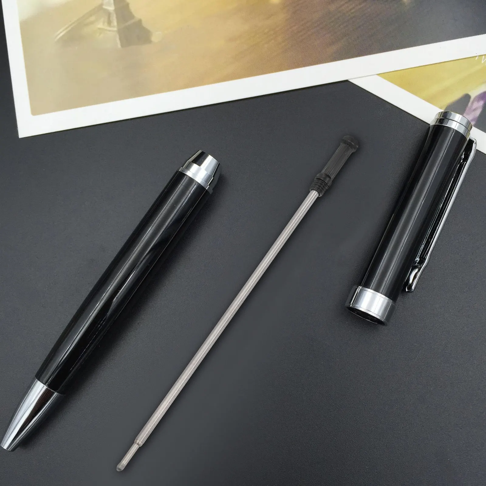 

20Pcs Black Ink Ballpoint Pen Refills Metal Smooth Flow Standard Fine Point Refill for Cross and Other Brand Pens Reliable