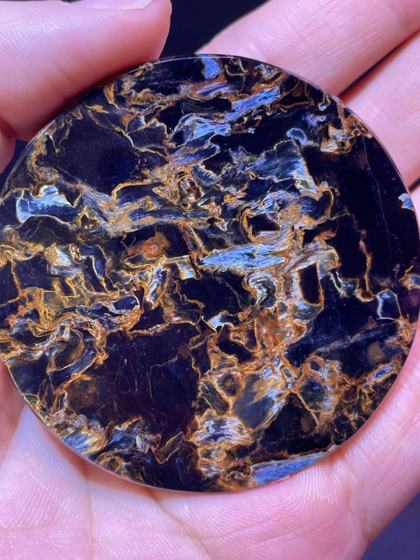 

Натуральный сине-желтый пирцит, кулон 57.4/5.2 мм, для женщин и мужчин, огненный пирцит из Намибии, ожерелье, ювелирное изделие, класс AAAAAA