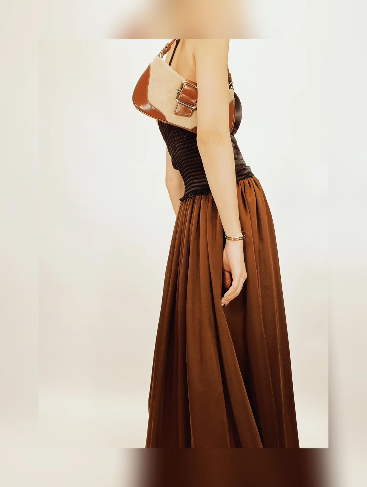 

Длинная юбка А-силуэта в пол, из шелковистой ткани, с цветочным принтом, с завышенной талией, из полиэстера, для повседневной носки