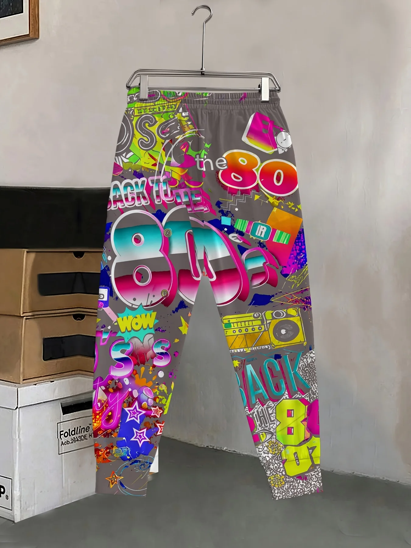 Neuheiten: Trendige 80er-Jahre Retro-Nostalgie-Print Unisex-Jogginghose mit geradem Bein, Hip-Hop-Sweatpants für Party, Alltag und Street-Style – Detail 10