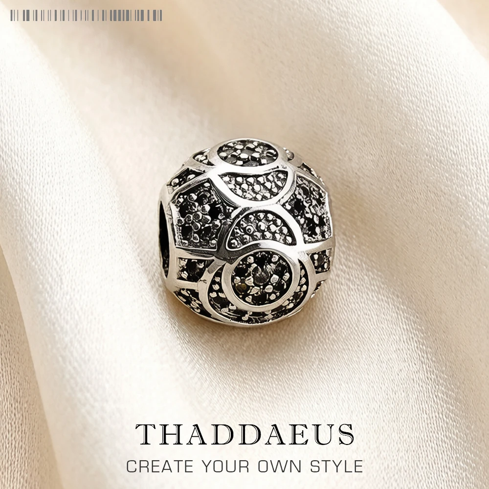 Beads White Stone Crushed, 925 Sterling Silver Europe Jewelry Vintage Gift For Women & Men