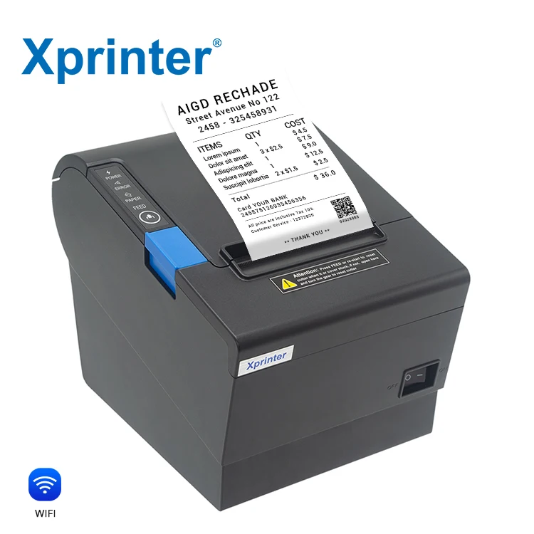 

Xprinter XP-Q801K Высококачественный термопринтер 80 мм Интерфейс USB LAN Быстрая печать для принтера чеков системы Pos
