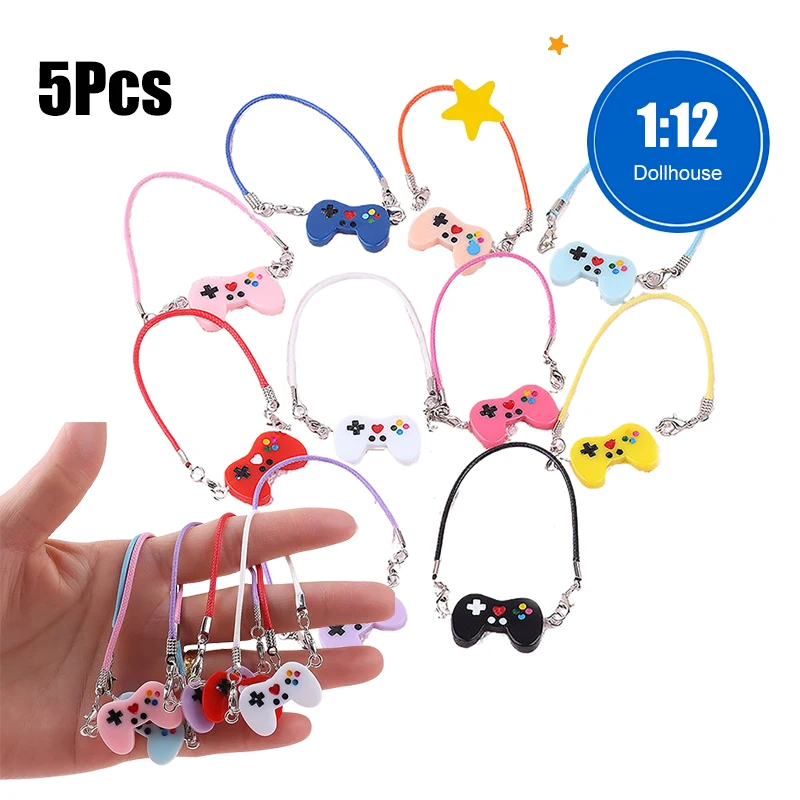 Accesorios para muñecas, 5 uds., Mini muñeca, consola de juegos portátil, modelo colgante, máquina de juego en miniatura, juguetes de decoración para casa de muñecas