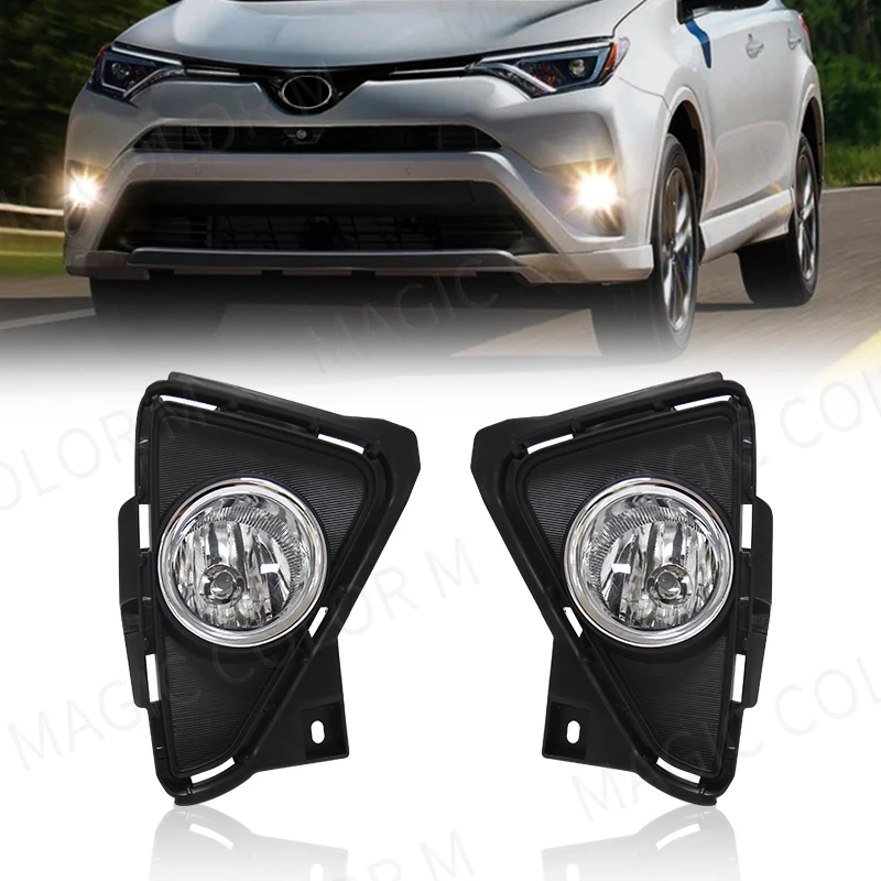 Led Fog Lamp For Toyota RAV4 RAV 4 2016 2017 2018 DRL Daytime Running Light Covers Wires Switch Relay Halogen Waterproof Car 12V