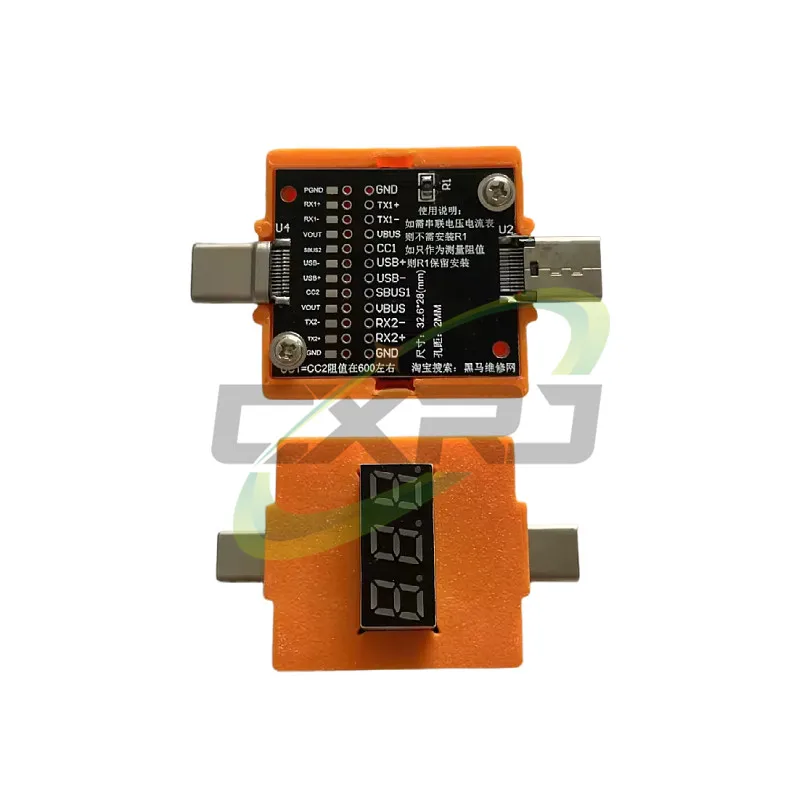 TYPE-C male to female test board USB3.1 female seat to male 24P adapter board PD fast charging extension resistance card