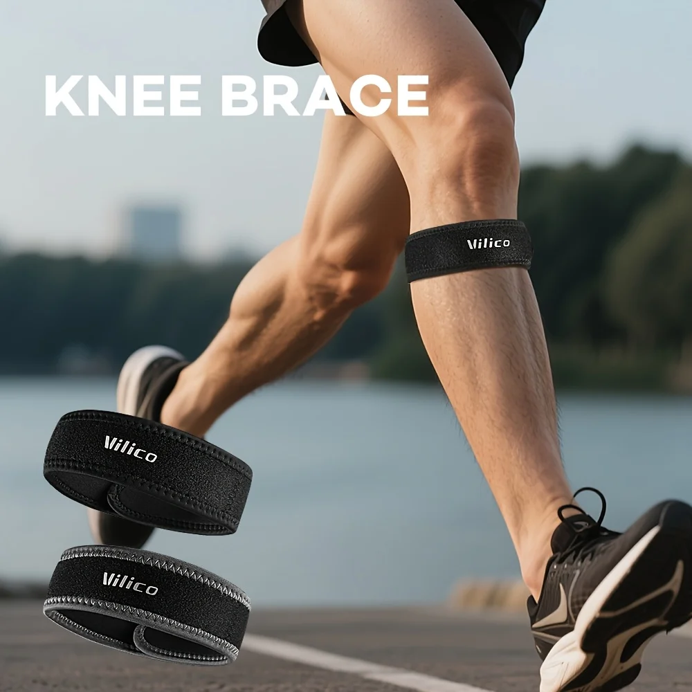 1 Stück VILICO Patella-Kniebandage, Verstellbares Kniestützband für Männer und Frauen, Sport-Kniebandage für Laufen, Basketball, Fitness