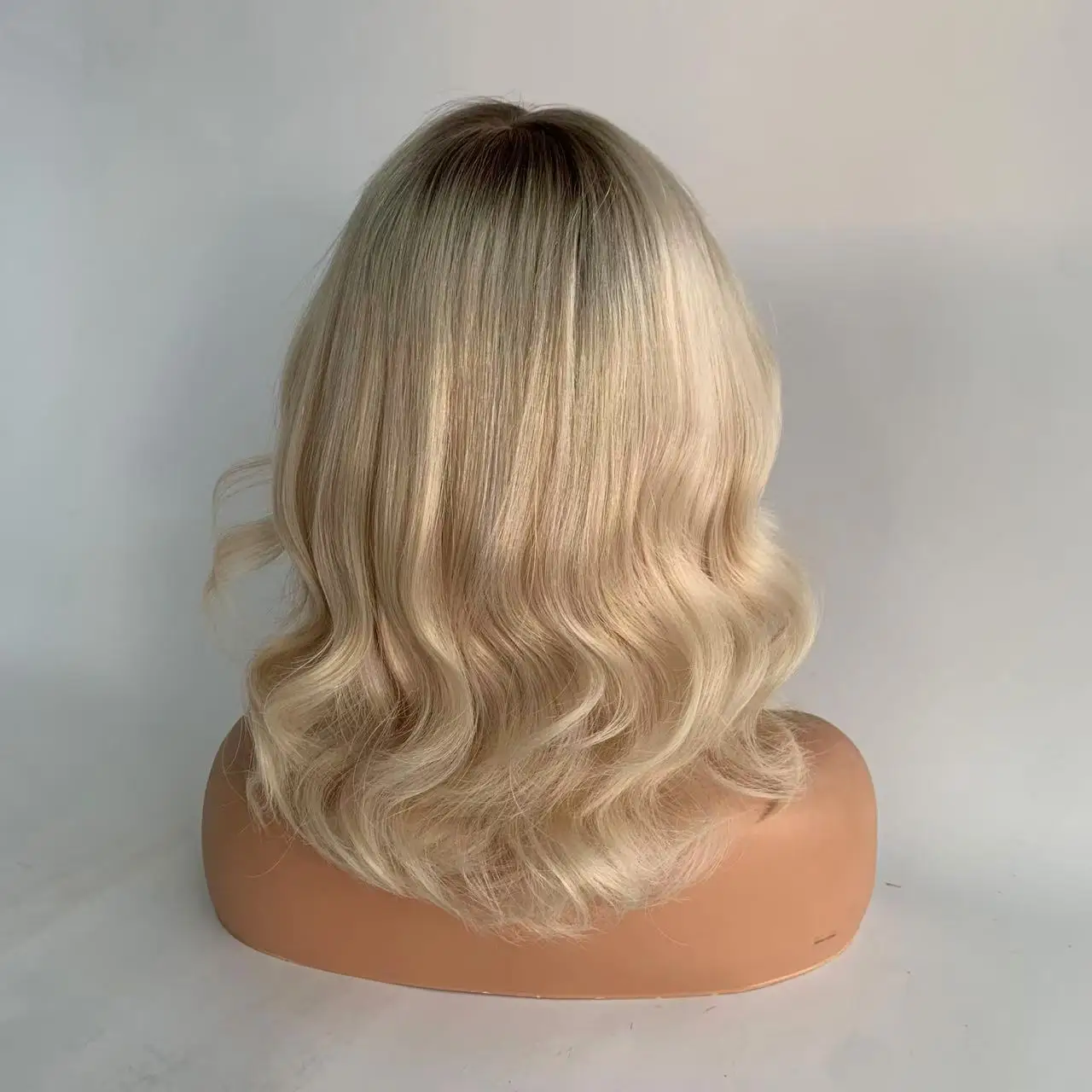 7T60 Color Dark Roots Glueless Silk Top Silicone Base Medical Wig Replacement European Human Hair For Alopecia Or Cancer