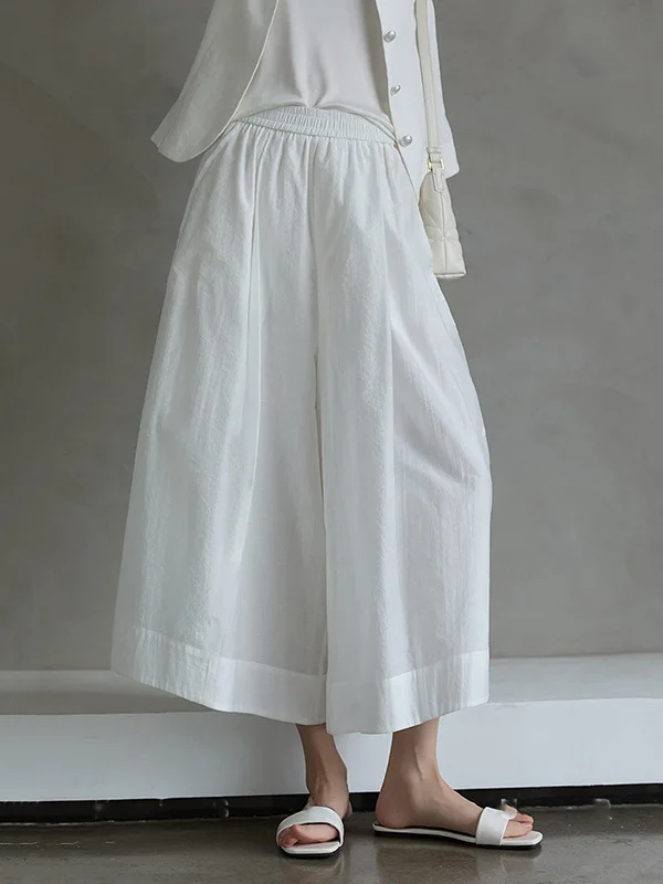 

Japanese Sle Spring Summer New Loose A-Line plus Size Slimming Transparent Women's Skirt Pants High Waist Wide Leg