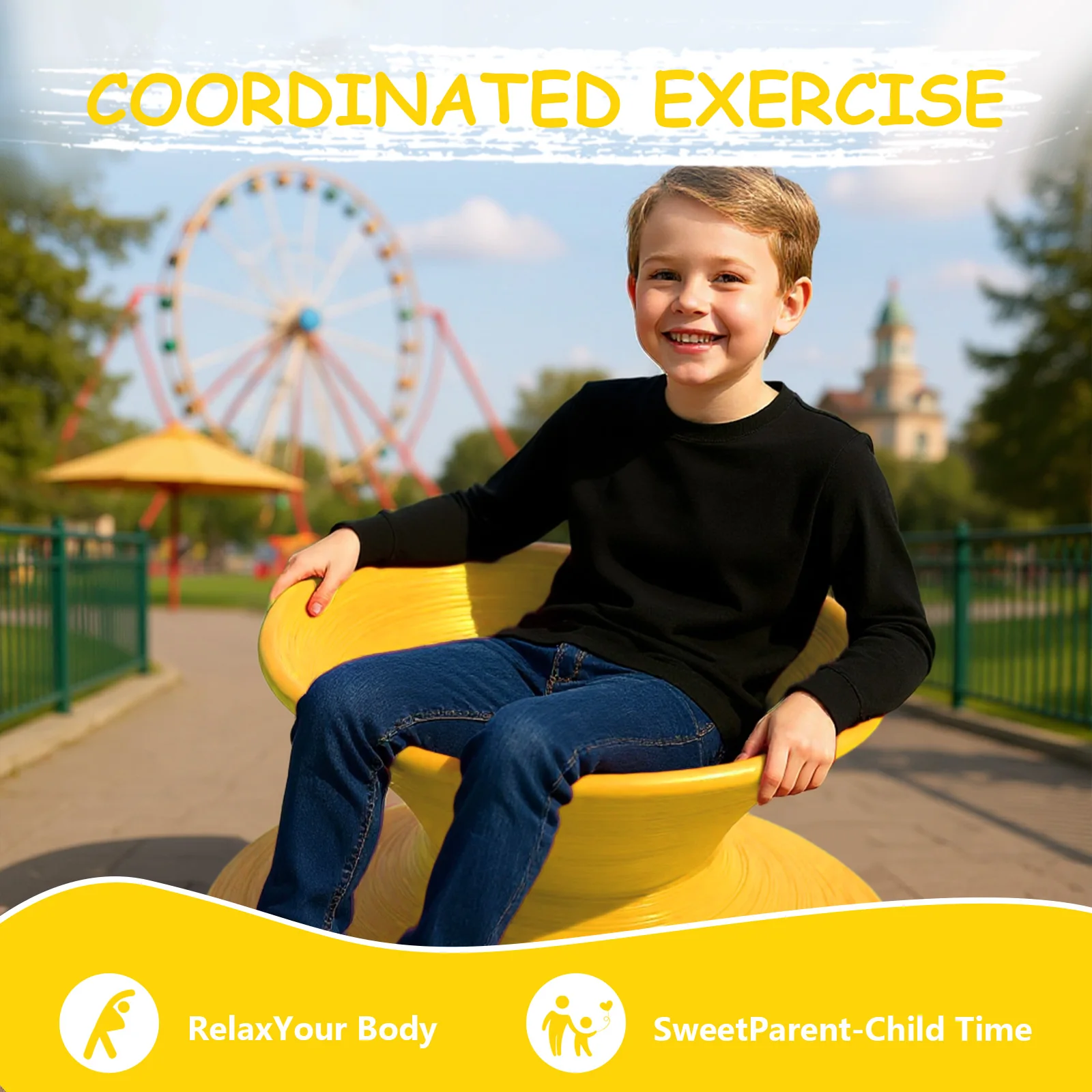 360 °   مقعد دوار 360 درجة كرسي جيروسكوب دوار مقعد حسي دوار لملعب الفناء الخلفي أو مول