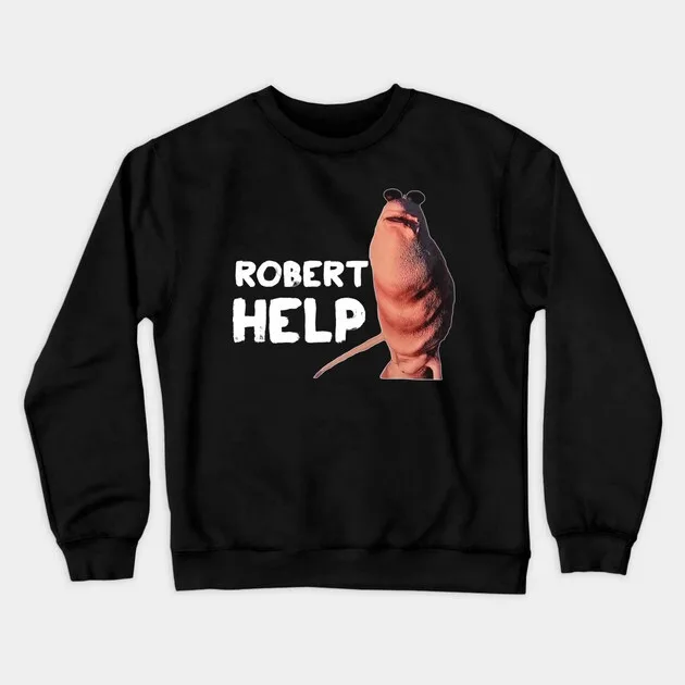 

Осенне-зимний стиль Гризун - толстовка с юмором, рисунок мыши «ROBERT HELP» для модного и тютического образа