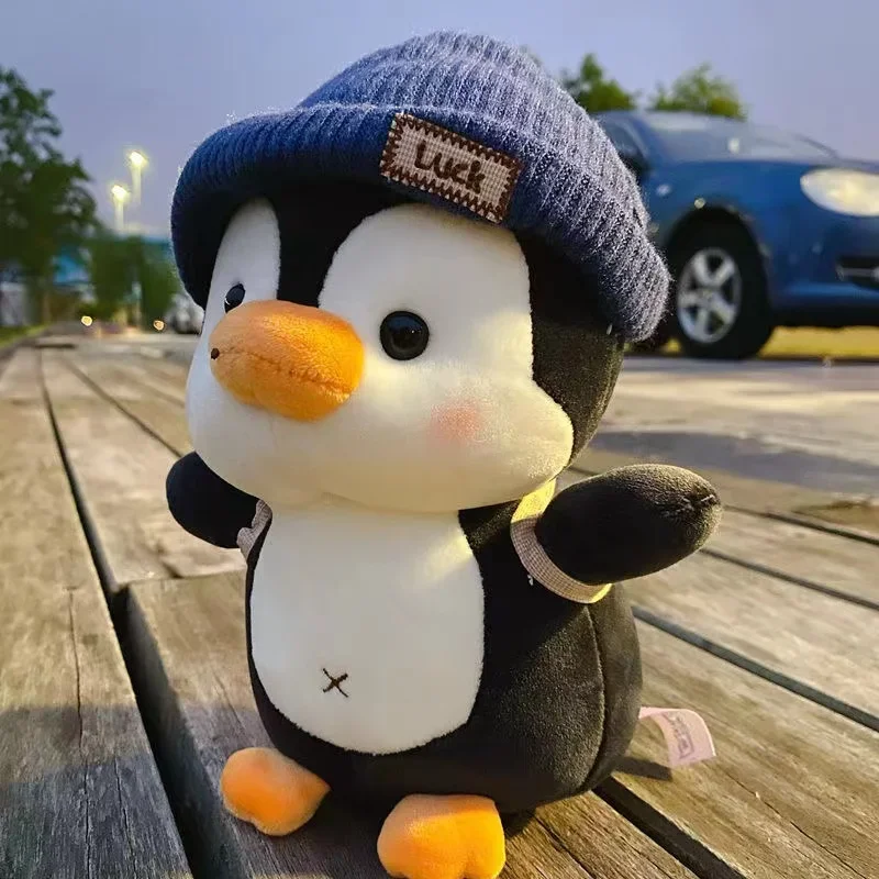 Rucksack Kleine Pinguin Puppe Plüschtiere Tragen Hut Pinguin Komfort Schlaf Begleiter Wurfkissen Geburtstagsgeschenk