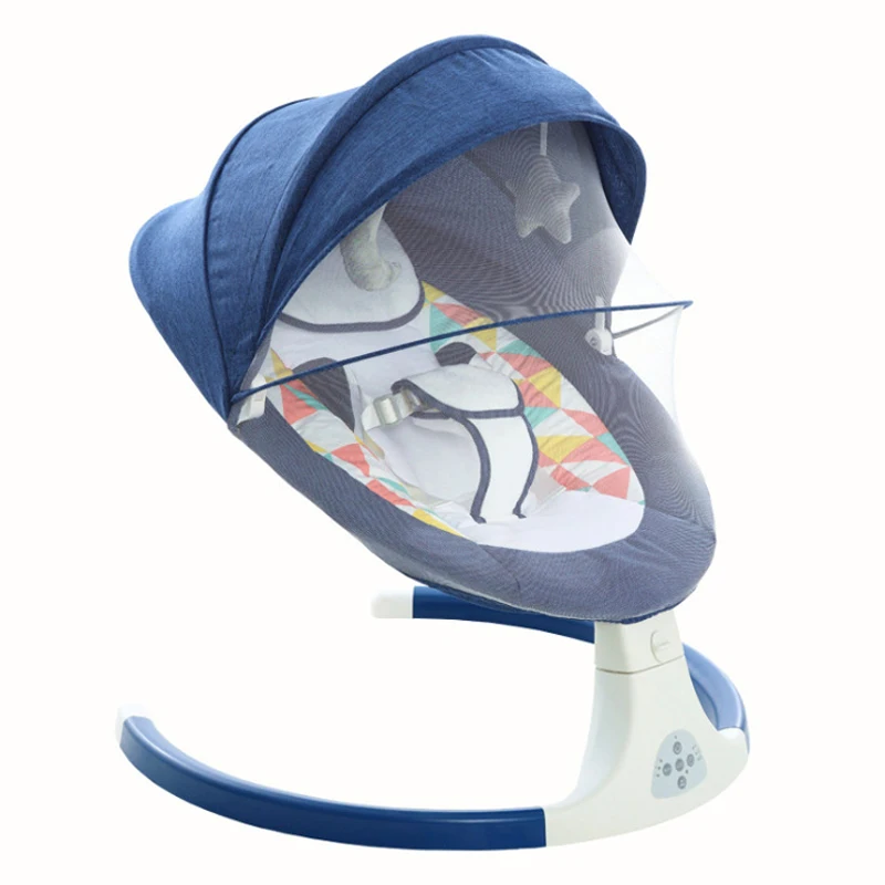 Newborn Cradle elektryczny bujany fotelik dla dzieci pilot huśtawka dla dzieci Bouncer Baby Rocker krzesło obrotowe z muzyką Bluetooth