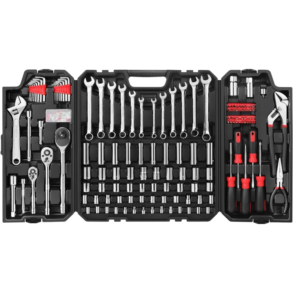 

Comprehensive 248-Piece Mechanics Tool Kit: Assorted Sockets and Wrenches for Auto Repair and General Use
