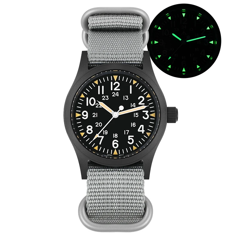 Militado ML05 Vintage Watch VH31 Sweep Second Movement Domed Sapphire Crystal With High Clear AR Coating Luminous 38mm Watches image 3
