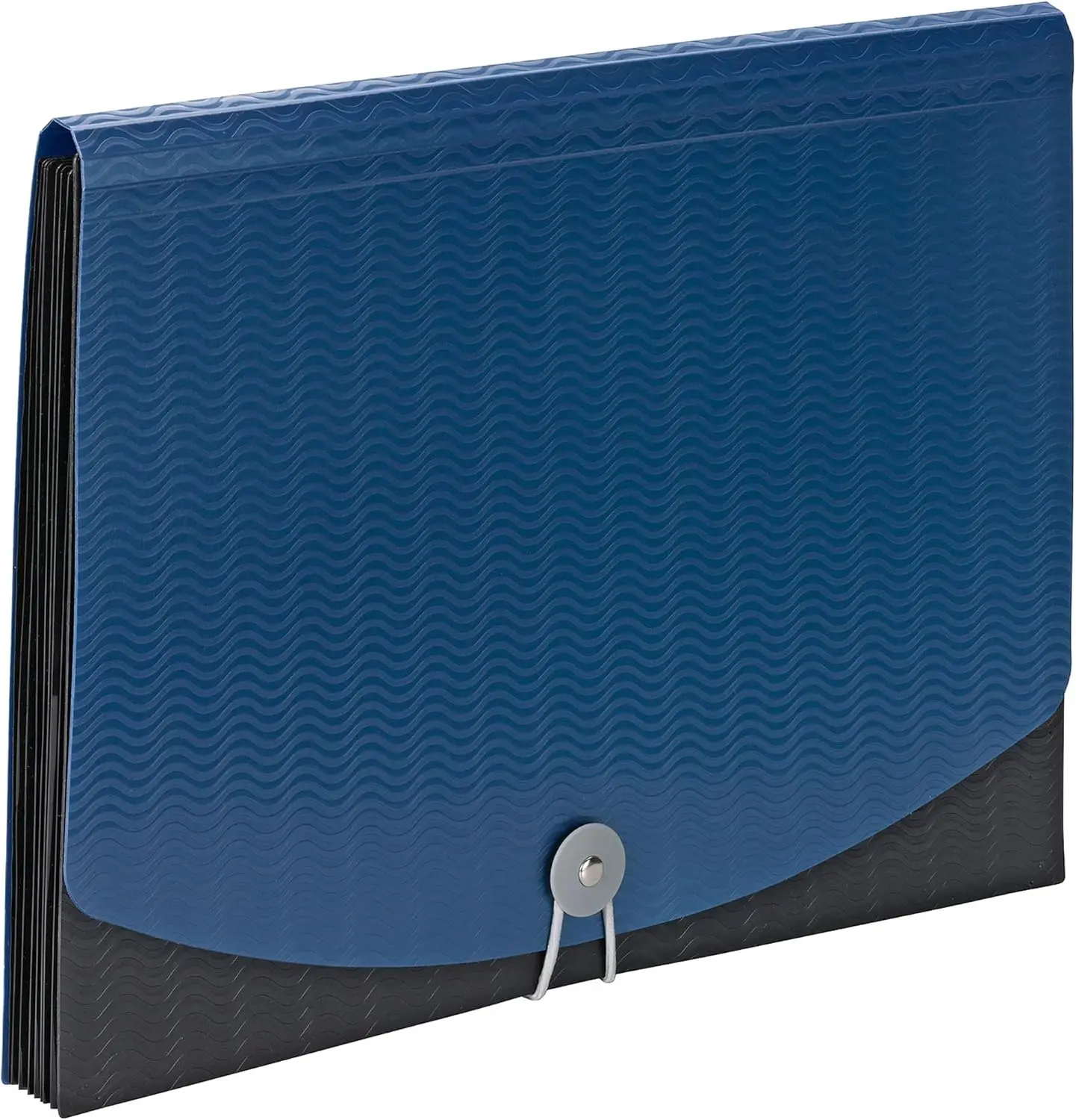 

7 Pocket Expanding File Folder, Letter Size, Accordion Organizer, Blue/Black, Wave Pattern