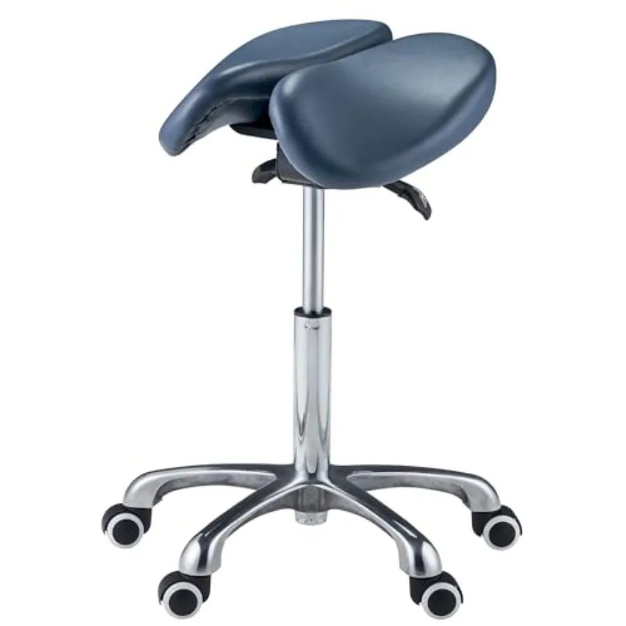 

Massage Berkeley MS13D Ergonomic Posture Saddle Chair-Two-Part Saddle Stool- Hydraulic Swivel Rolling Seat Stool and Height- Al
