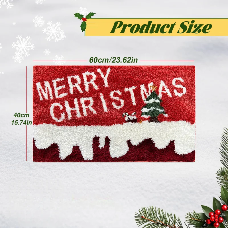 Weihnachtsteppich Türmatte Frohe Weihnachten Festliche Weihnachtsmann Außendekorationen Zuhause 2026 Navidad Weihnachtsdekoration Neujahr 2027 – Detail 1