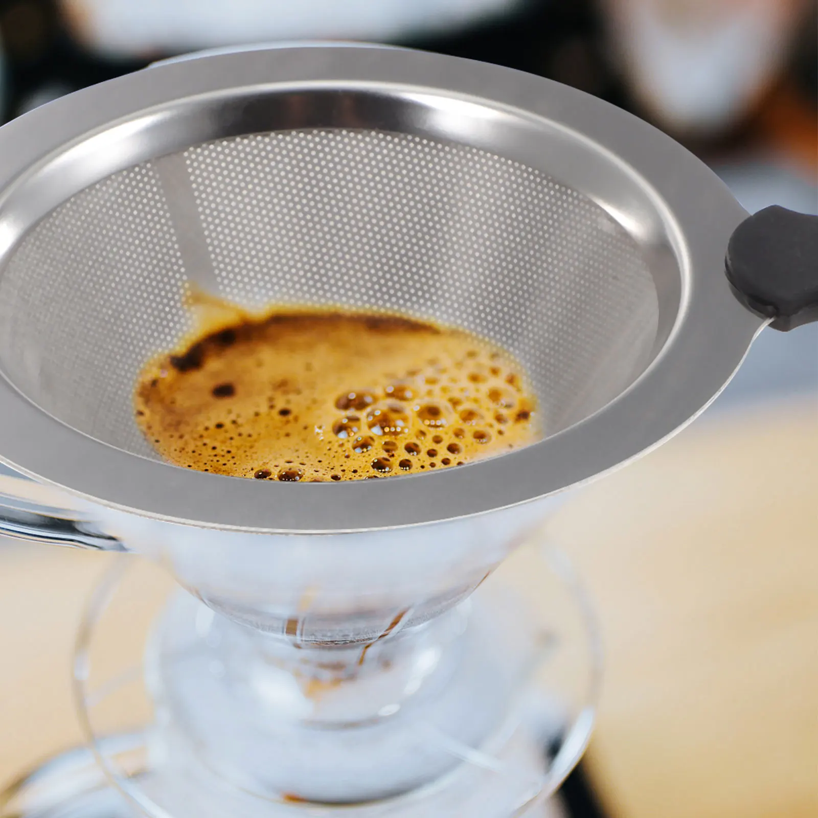 

Coffee Filter Reusable Cone Strainer Stainless Steel Dripper Funnel Kitchen Home Premium Material Easy Hold Fine Mesh