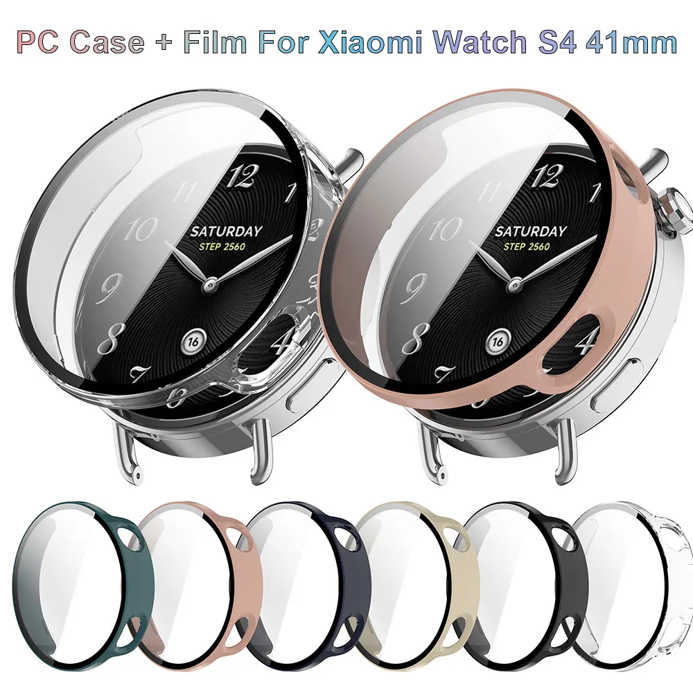 PC Protective Case + Tempered Film For Xiaomi Watch S4 41mm Anti-drop Hard Bumper Shell Smartwatch Replacement Cover