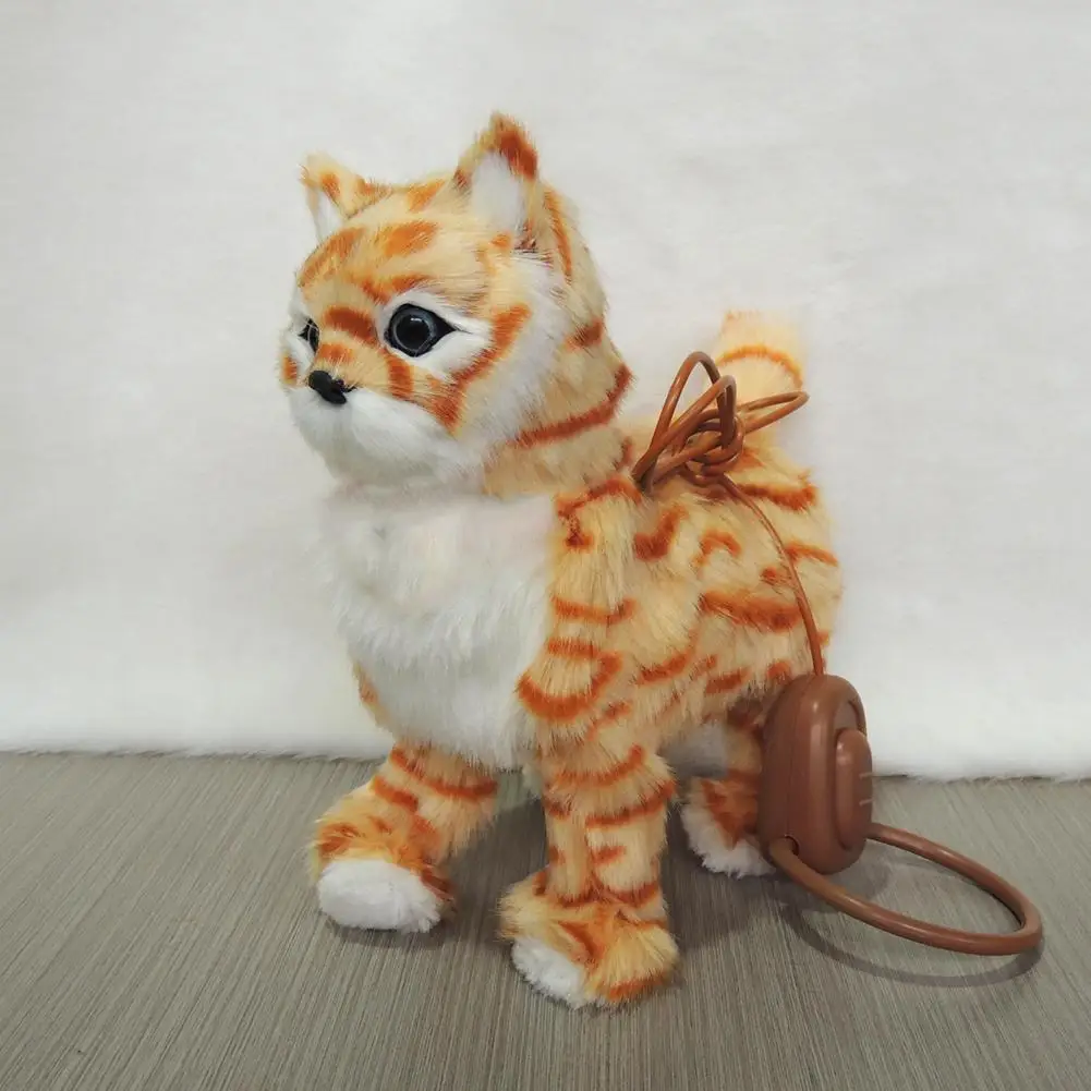 Gato Robot electrónico de peluche para gatos, canciones que cantan, paseo de perro, correa eléctrica para gatito, Control de música, gato, juguete de animales para niños