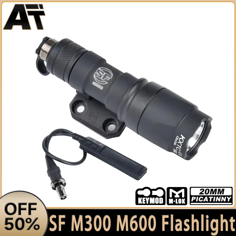 WADSN M300 M600 Surefir Marking SF M600B Flashlight White LED Hunting Airsoft Scout Light Fit MLOK KEYMOD For AR15 HK416 M416