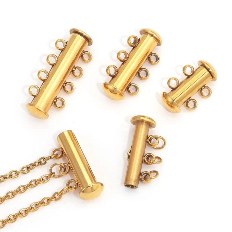 Stainless Steel Slide Lock Clasp for Layered Jewelry Assembly Bracelet Connector Secure Necklace Fasteners Supplies